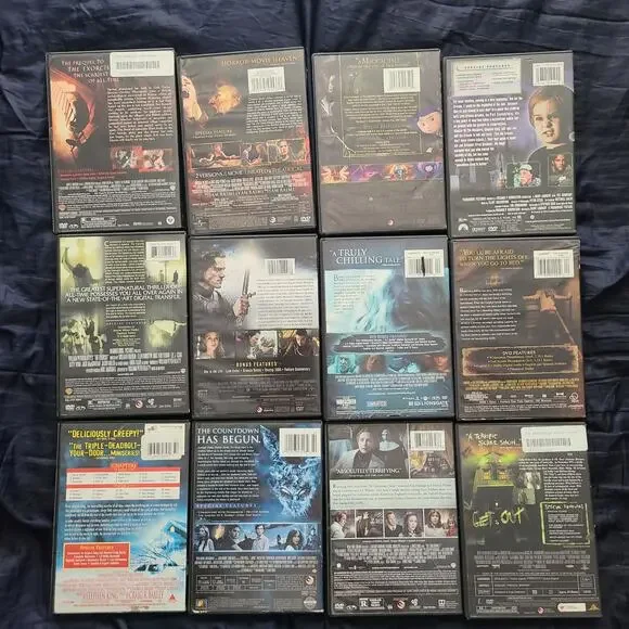 LOT OF 12 HORROR MOVIE DVD'S The Exorcist,Exorcist,pet seminarytested